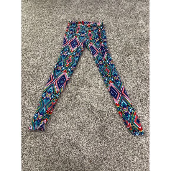 L & Kiss Girls Colorful Geometric Print Leggings Stretch Pants (A695) - Picture 1 of 4